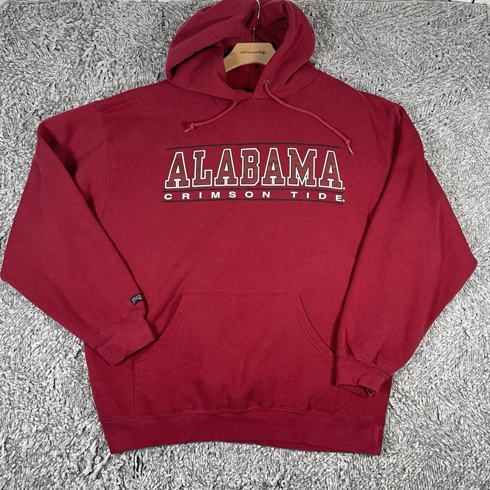 ALABAMA CRIMSON TIDE HOODIE MEN'S LARGE JANSPORT NCAA ACTIVEWEAR COLLEGIATE RED
